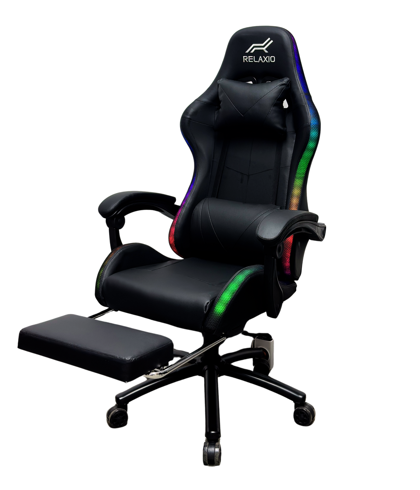 Gaming Chair With Headrest and Foot Rest LED Light