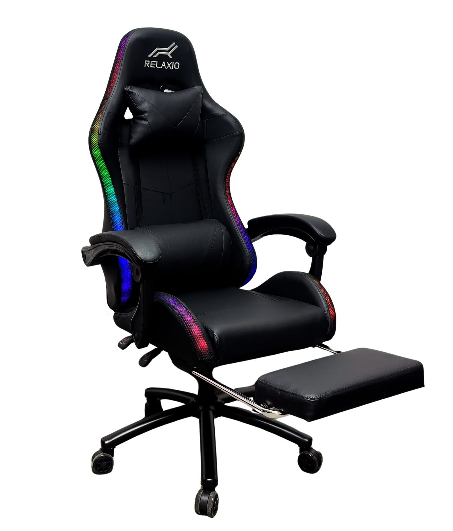 Gaming Chair With Headrest and Foot Rest LED Light